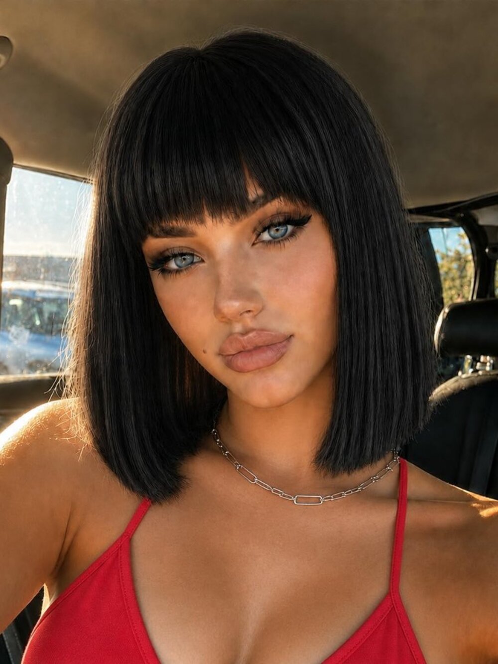 SUKRI Black Bob Wig -Natural Look Synthetic Hair